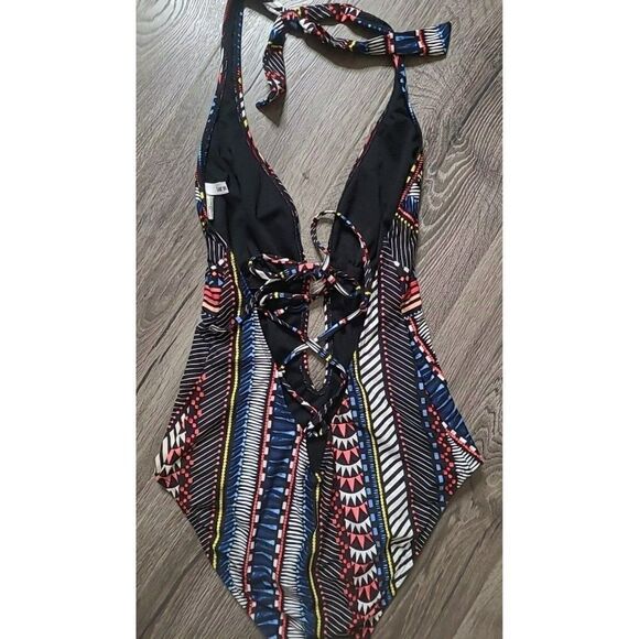 BAR III Sexy Strappy Plunge High Cut Hip One-Piece Bathingsuit Women's Sz Medium - Picture 4 of 6